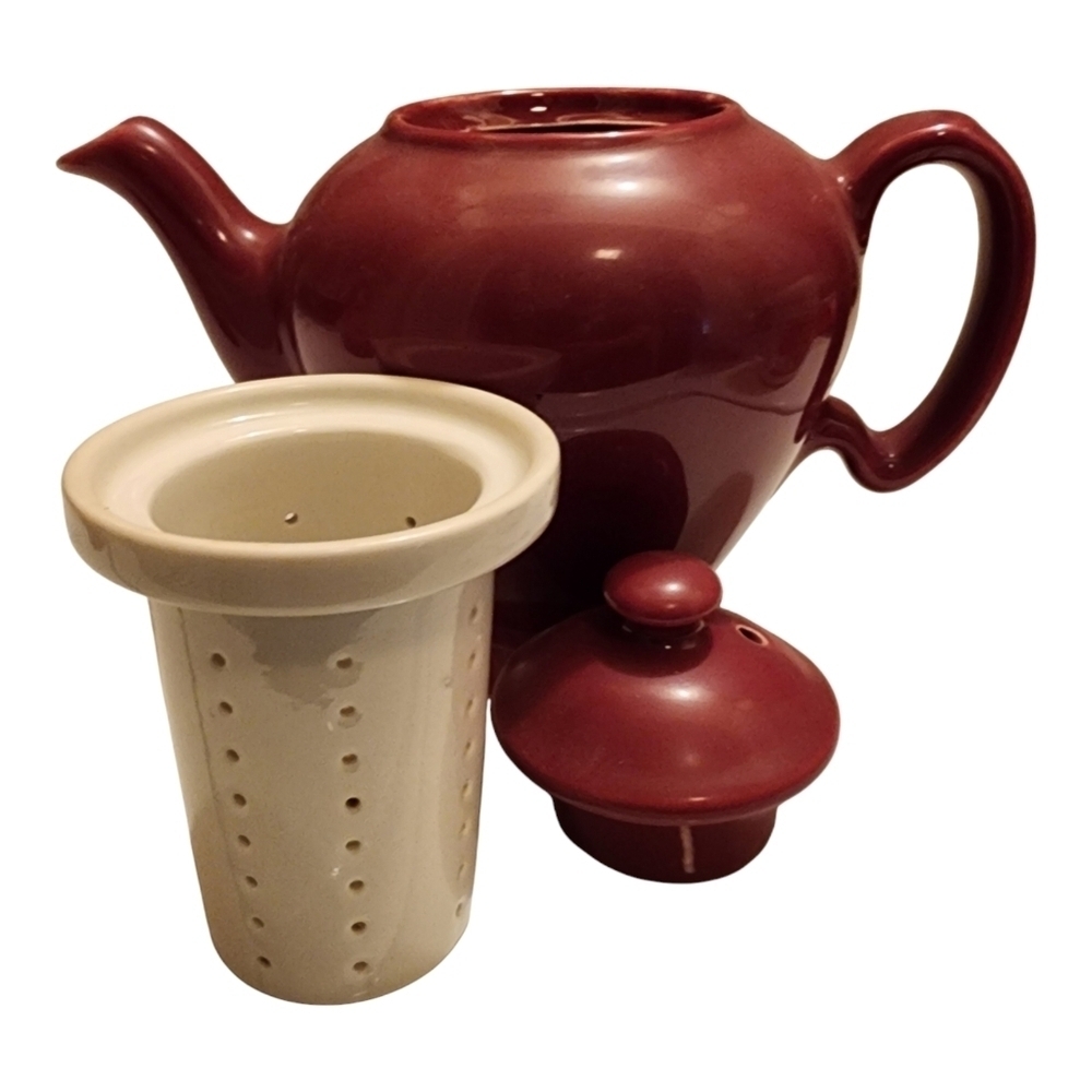 McCormick Baltimore Tea Burgundy Steeping Tea Pot - Picture 3 of 4